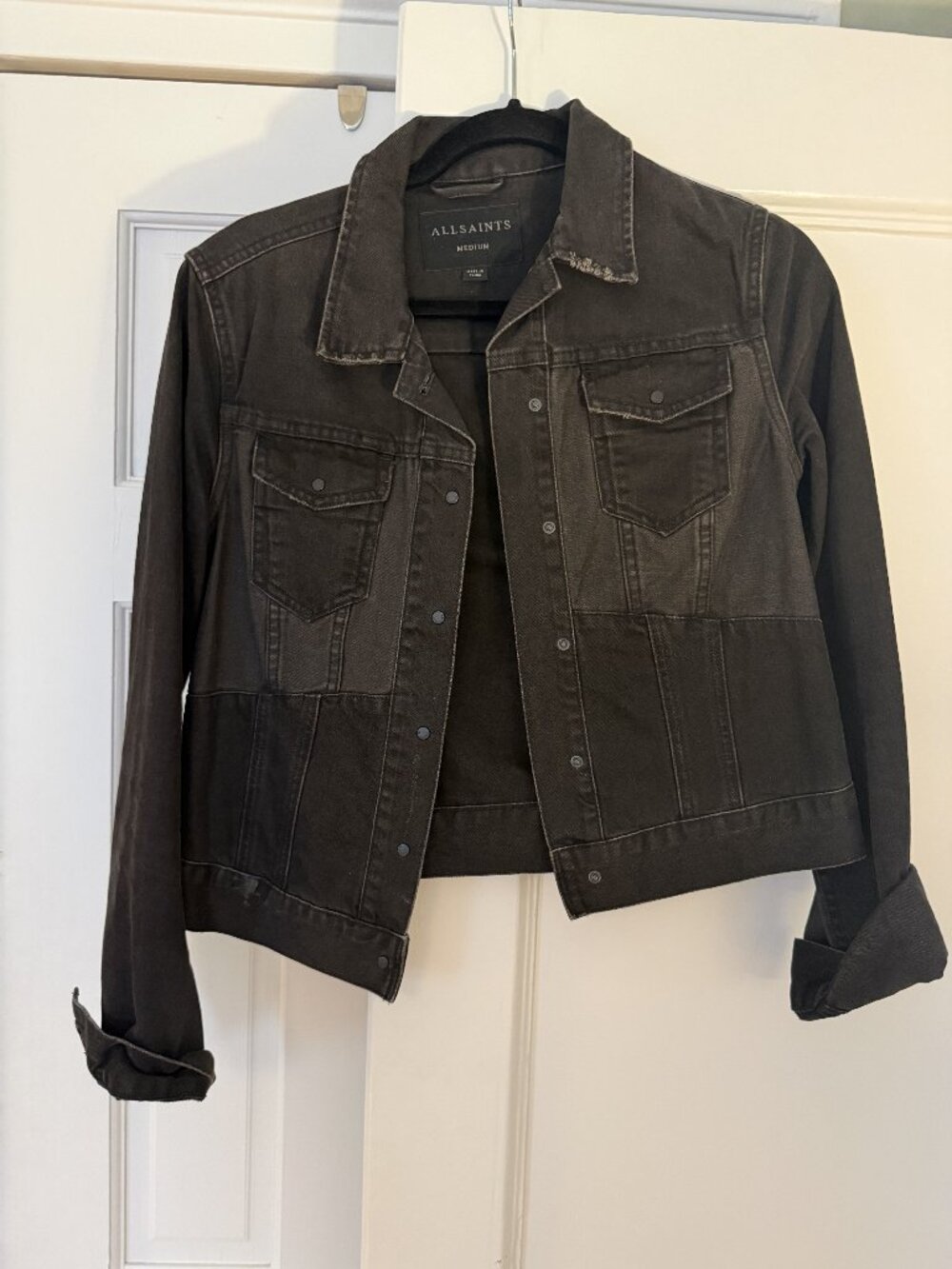 All Saints Black Denim Jacket - S